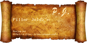 Piller Jolán névjegykártya